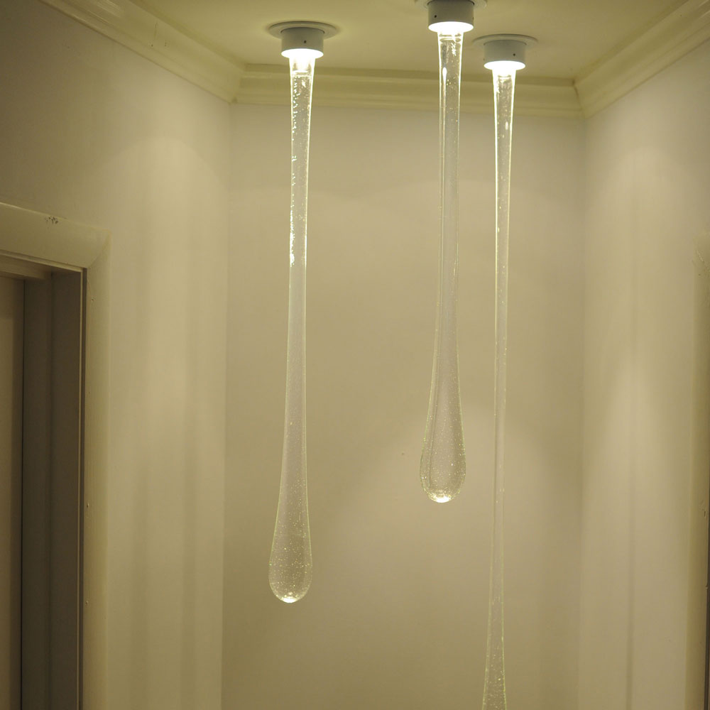 Original liquid light custom blown glass ceiling light fixture